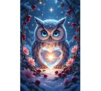 Gufo a forma di cuore di fiore Puzzle 120 Pezzi 25x20 cm Puzzle Fai da te,Intrattenimento Creativo - Puzzle Per Adulti E Tutta La Famiglie