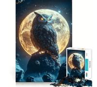 Gufo al chiaro di luna - Puzzle difficile da assemblare per adulti, 1000 pezzi, memory foam, facile da assemblare, immagine rilassante, regalo artistico (38x26cm)