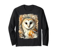 Gufo artistico come un'opera d'arte colorata e astratta Maglia a Manica