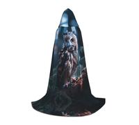 Gufo ascoltando M stampato Halloween Wizard mantello | Costume per feste a tema | Mantello cosplay adulto/ragazzi | Taglie S M L