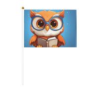 Gufo che legge dieci pezzi stampato bandiera a mano su entrambi i lati 14 x 20,8 cm, adatta per tifare attività di squadra