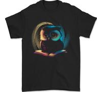 Gufo Che Legge Un Libro Lettore Uomo T-Shirt 100% Cotone