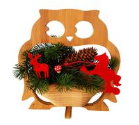 Gufo Ciotola Cestino Pieghevole Cesto 30x30cm di Frutta Legno Sottobicchieri