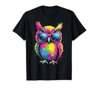 Gufo colorato, Pop Art & Aquila, simpatico gufo con occhiali da sole Maglietta