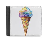 Gufo con ali spiegate in vetro colorato Portafoglio bifold in morbida pelle PU, portamonete, porta carte di credito, porta carte resistente, sottile, per uomo e donna, porta soldi