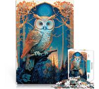 Gufo della foresta invernale Puzzle da 1000 pezzi per adolescenti Antistress Vacanza in patria Uccidere il tempo è ideale come regalo per tutta la famiglia 38x26cm