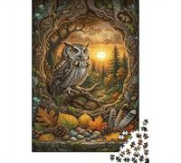Gufo della forestaPuzzle 1000 Pezzi Cartone Spesso Miglioramento Memoria Cavo albero incantato Anziani Tempo Libero, Legame Familiare, Regalo Natale 70x50cm/1000pcs