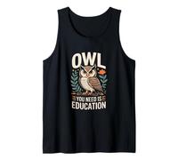 Gufo di Cui Hai Bisogno è Istruzione Retro Owl Wisdom Canotta