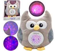 Gufo di peluche con proiettore e rumore bianco 2 in 1 - 10 ninnananne