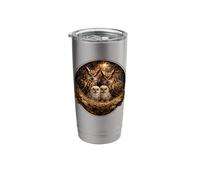 Gufo dolce forestale Asio otus primavera uccello rapace Bicchiere termico in acciaio inox doppia parete