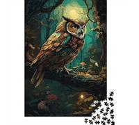 Gufo Foresta Mistica Puzzle 1000 Pezzi Carta per Adulti Scena Naturale Notturna Gioco di Puzzle per Famiglia Relax Decorazione Casa Regalo Festivo 70x50cm/1000pcs