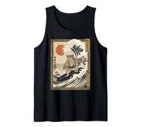 Gufo Giapponese Divertente Surf Kanagawa Wave Samurai Canotta