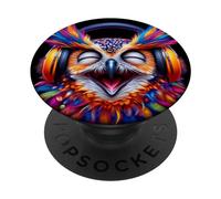 Gufo Godendo Musica Cuffia Compleanno Natale PopSockets PopGrip Intercambiabile