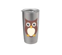 Gufo Grande Occhi Uccello Costume Marrone Bicchiere termico in acciaio inox doppia parete