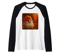 Gufo Halloween Zucca Cappello Carino Jack O'Lantern Maglia con Maniche Raglan