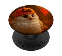Gufo Halloween zucca cappello carino Jack O'Lantern PopSockets PopGrip Adesivo