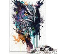 Gufo II Puzzle Rompicapo Carta Rettangolare per Adulti Adolescenti Regali di Natale 1000 pezzi (26x38 cm)