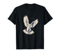 Gufo in Volo Stile lineare Vintage Maglietta