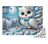 Gufo Invernale Puzzle per Adulti Puzzle 1000 Pezzi Foresta Innevata Relax Casa Regalo 70x50cm/1000pcs