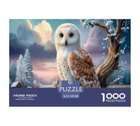 Gufo Jigsaw Puzzle Impossibili 1000 Pezzi Foresta del paesaggio delle nuvole invernale Decorazione Per La Casa. Rilassamento E Intelligence Per Adulti E Bambini Da 12 Anni 52x38cm/1000pcs
