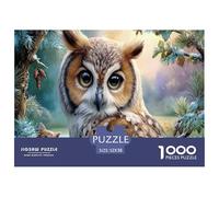 Gufo Jigsaw Puzzle Impossibili 1000 Pezzi Pineta invernale Decorazione Per La Casa. Giochi Rilassamento E Intelligence Per Adulti E Ragazzi Da 14 Anni 52x38cm/1000pcs
