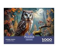 Gufo Jigsaw Puzzle Impossible 1000 Pezzi Autunno al chiaro di luna Forest Decorazione Per La Casa. Giochi Rilassamento E Intelligence Per Adulti E Ragazzi Da 14 Anni 70x50cm/1000pcs