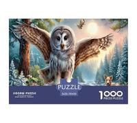 Gufo Jigsaw Puzzle Impossible 1000 Pezzi Foresta Gelata Stream Decorazione Per La Casa. Rilassamento E Intelligence Per Adulti E Bambini Da 12 Anni 70x50cm/1000pcs