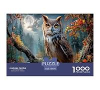 Gufo Jigsaw Puzzle Impossible 1000Pcs Autunno al chiaro di luna Forest Decorazione Per La Casa. Rilassamento E Intelligence Per Adulti E Ragazzi Da 14 Anni 70x50cm/1000pcs