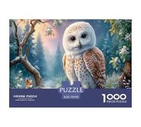 Gufo Jigsaw Puzzle Impossible 1000Pcs Ramo della Foresta Gelata Decorazione Per La Casa. Giochi Rilassamento E Intelligence Per Adulti E Ragazzi Da 14 Anni 70x50cm/1000pcs