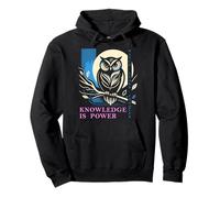 Gufo - Knowledge is Power - Wisdom Owl Design Felpa con Cappuccio