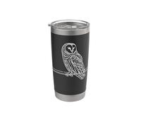 Gufo Linework Appassionati Uccelli Bicchiere termico in acciaio inox doppia parete