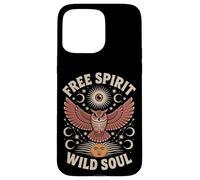 Gufo, luna, stella, sole, mistico, magia, foresta, spirito, design Custodia per iPhone 15 Pro Max