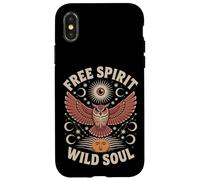 Gufo, luna, stella, sole, mistico, magia, foresta, spirito, design Custodia per iPhone X/XS