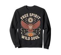 Gufo, luna, stella, sole, mistico, magia, foresta, spirito, design Felpa