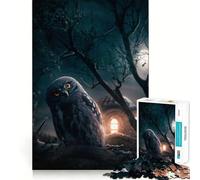 Gufo mistico alla luna piena, puzzle da 1000 pezzi per adulti, gioco di concentrazione e divertimento tranquillo, bordi precisi, oggetto ideale per i desideri di Babbo Natale (50x75cm)