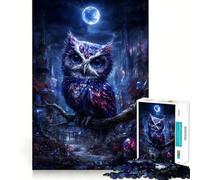 Gufo mistico in un paesaggio fantastico Puzzle da 1000 pezzi per adulti Regalo, gioco di logica, momento di condivisione, taglio preciso, sorpresa di compleanno (50x75cm)