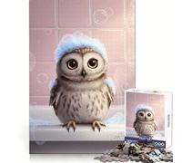 Gufo nella vasca da bagno, puzzle da 1000 pezzi per adulti, regalo, gioco di logica, svago, divertimento, qualità, bordo, regalo adorabile (38x52cm)
