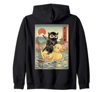 Gufo Ninja Giappone Vintage Giapponese Ukiyo-e Art Felpa con Cappuccio