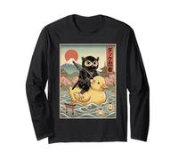 Gufo Ninja Giappone Vintage Giapponese Ukiyo-e Art Maglia a Manica