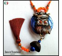 Gufo Pendente Gioiello Talismano Magico Esoterico Magia Ciondolo Amuleto Uccelli