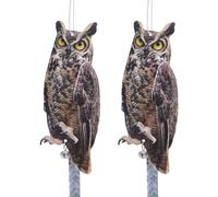 Gufo per tenere gli uccelli, 2PCS spaventapasseri gufo falso gufo difensore uccelli dispositivi per tenere gli uccelli lontano dalla finestra giardino fattoria