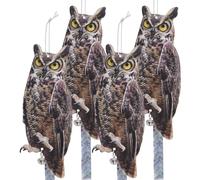 Gufo per tenere gli uccelli, 4 pezzi spaventapasseri gufo falso difensore per uccelli per tenere gli uccelli lontano dalla finestra giardino fattoria