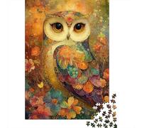 Gufo Puzzle 1000 Pezzi Carta per Adulti Stile Arte Colorata Gioco di Puzzle 1000 Pezzi Relax Deco Casa Regalo Famiglia 70x50cm/1000pcs