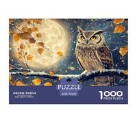 Gufo Puzzle 1000 pezzi Luna Puzzle Difficile E Stimolante Decorazione Interna in Cartone 100% Riciclato Regali per Donne, Regali per Uomo 70x50cm/1000pcs