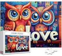 Gufo Puzzle 1314 Pezzi, 5D DIY Puzzle Lettera Puzzle Adulti e Principianti da 14 Anni, Jigsaw Puzzle Confezione, Giochi Rilassamento e Intelligence, Home Wall Room Decor, Regalo Donna, 75x50cm,Model45