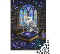 Gufo Puzzle Impossibili 1000 Pezzi Biblioteca dei sogni Decorazione Per La Casa. Giochi Rilassamento E Intelligence Per Adulti E Bambini Da 12 Anni 1000pcs (75x50cm)