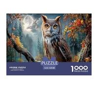 Gufo Puzzle Impossibili 1000Pcs Autunno al chiaro di luna Forest Decorazione Per La Casa. Rilassamento E Intelligence Per Adulti E Ragazzi Da 14 Anni 52x38cm/1000pcs