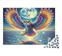 Gufo Puzzle Per Adulti |Completo Luna| 1000pcs (75x50cm) Puzzle Giochi EduGattoivi,decorazioni Per La Casa