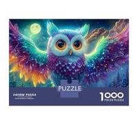 Gufo Puzzle Vibrant Fantasy Gufo 1000 Tessere Cartone Resistente Per Famiglia, Difficile Ma Soddisfacente, Regalo Natale Immagini Vibranti Premium 52x38cm/1000pcs