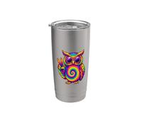 Gufo retrò hippie segno della pace regalo Bicchiere termico in acciaio inox doppia parete